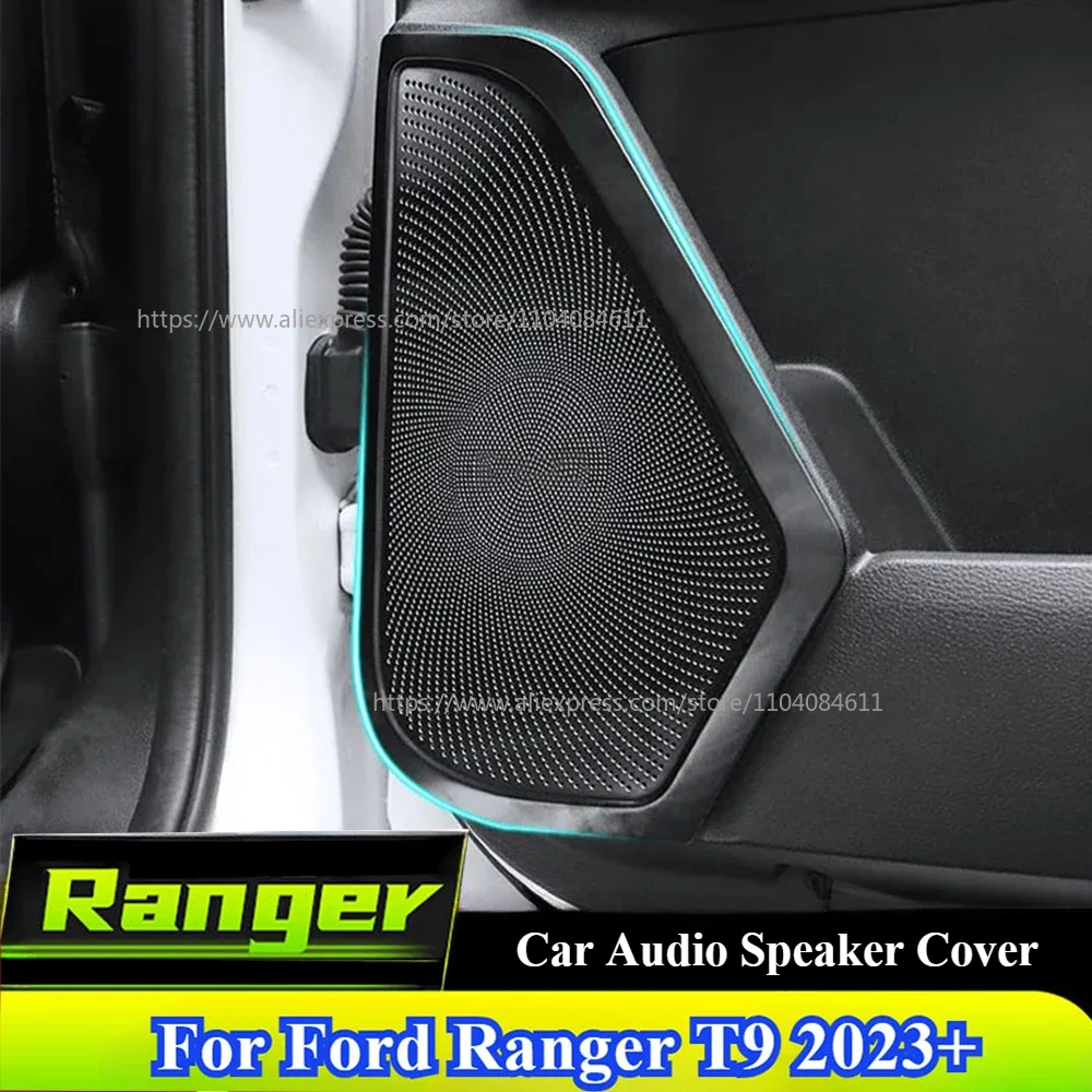 

For Ford Ranger T9 2023 2024+ Car Audio Speaker Cover Door Speaker Cover Loudspeaker Frame Horn Trim Moulding Accessories