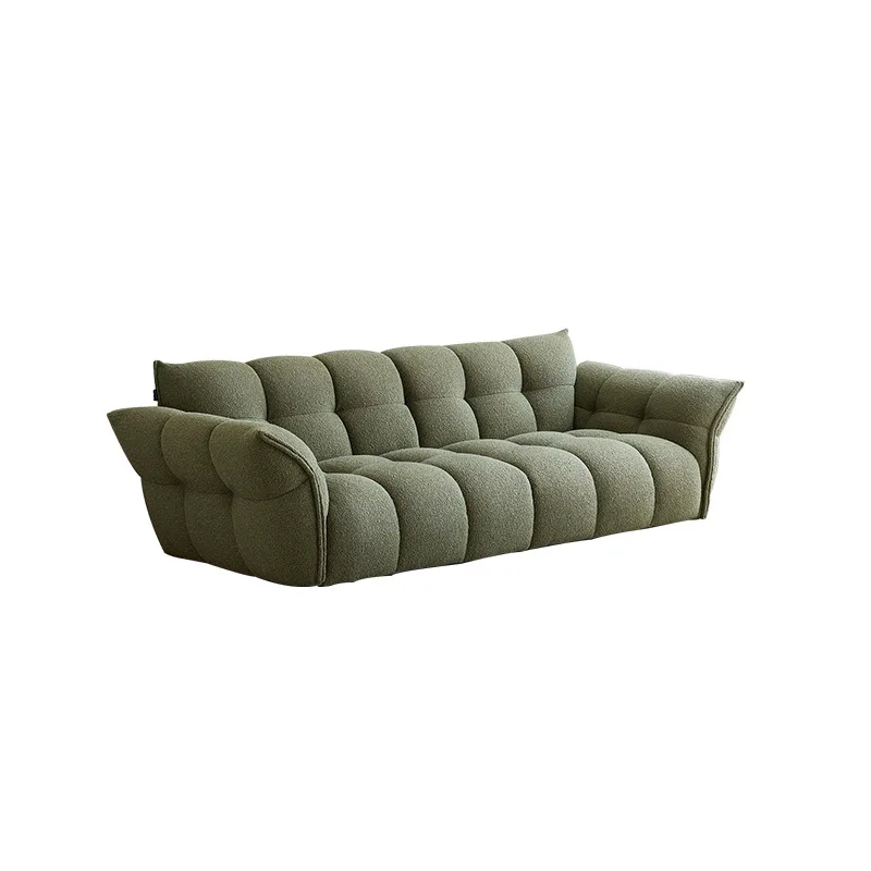 

Sofa cream high-end villa design sense retro wind green fabric petal sofa retro wind sofa