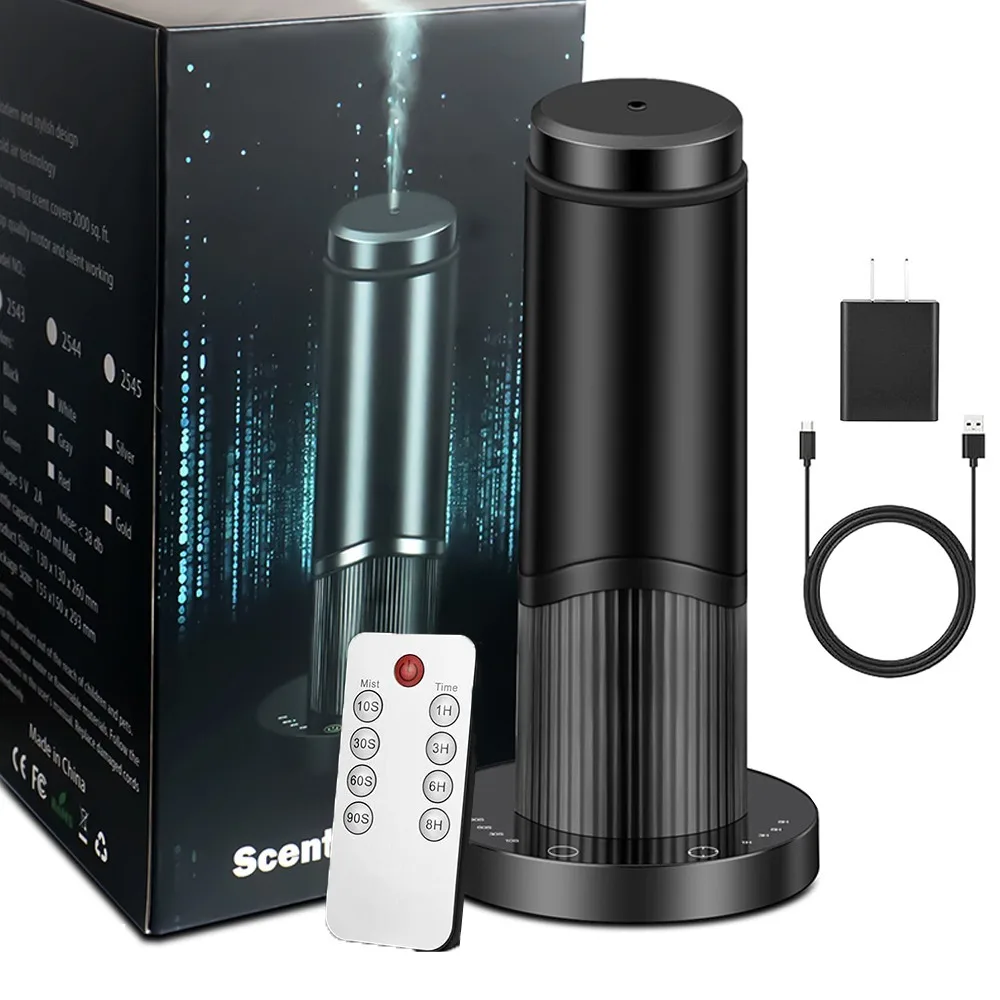 Waterless Scent Essential Oil Diffuser Black Intelligent Aromatherapy Diffuser 200ML Large Capacity Aroma Diffuser Hotel Home