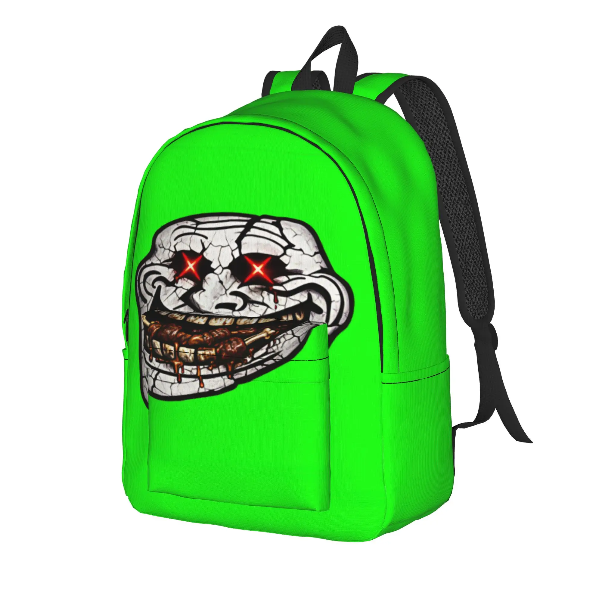 Trollface Funny Backpack  University Backpacks Student Design Big High School Bags Cute Rucksack