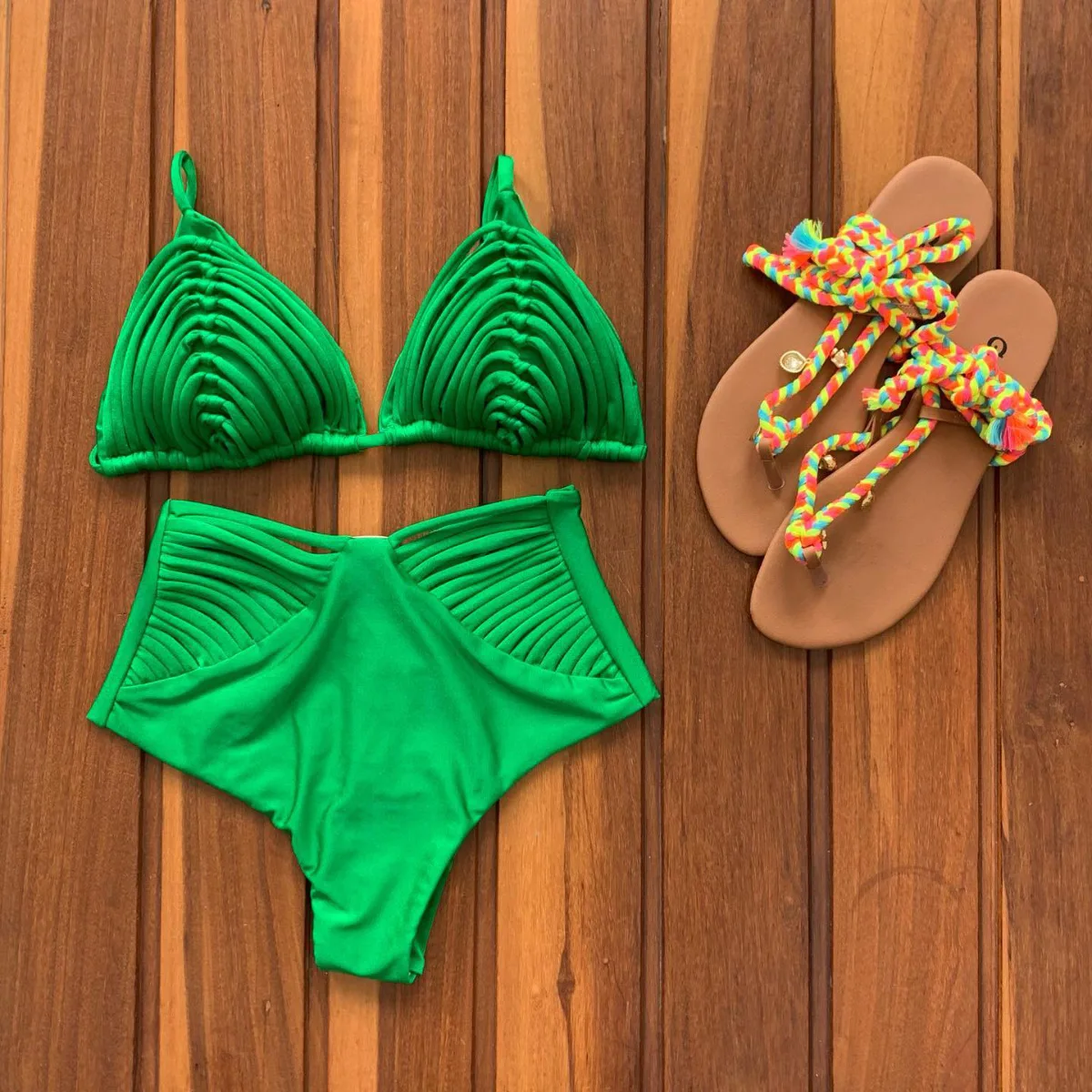 2024 New Brazilian Bikini Bandage Stripes Swimwear Women's Swimsuit Two Piece Set Female Sexy Mujer Beachwear Summer