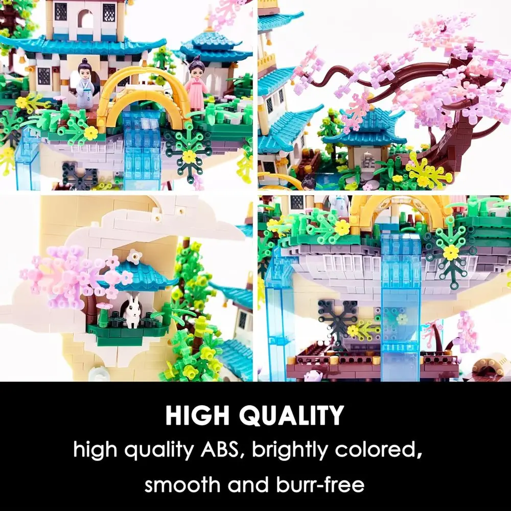 Kit de construction d'arbre bonsaï et de maison miniature en fleurs de cerisier japonais, 4288 pièces, idéal pour les adolescents et les adultes 14+