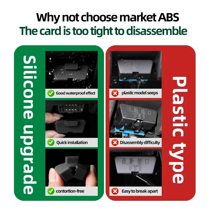 OBD Cover Lock Водонепроницаемая крышка автомобиля Силиконовый защитный рукав для AUDI A3 A4 A5 A7 A8 Q3 Q5 Q7 S3 S4 S5 S6 B6 B7 B8 B9