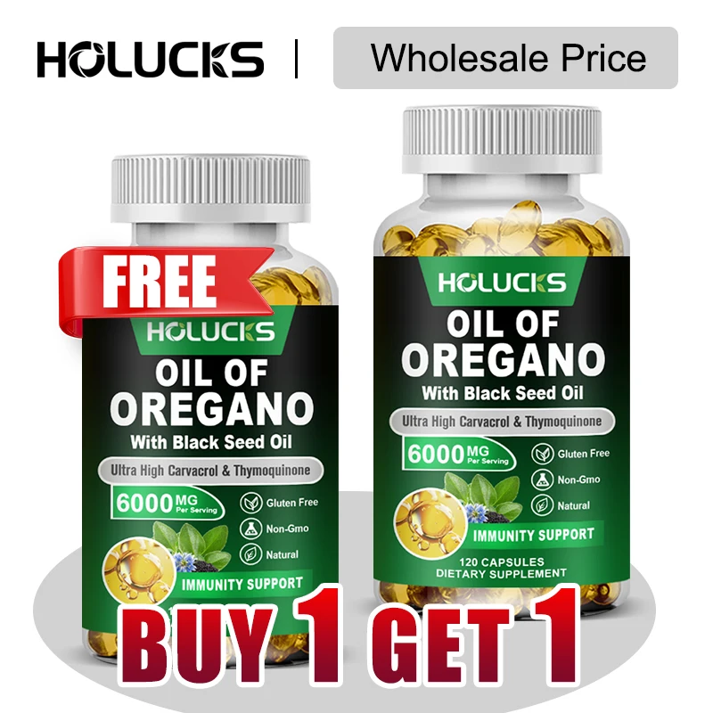 

Buy 1 Get 1 Free! Premium Oil of Oregano Supplement, for Respiratory & Gut Health, Immunity, Antioxidant Powerhouse, Non-GMO