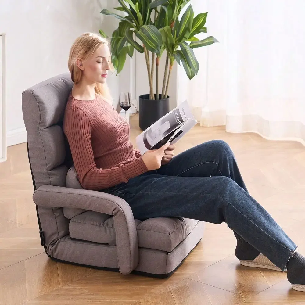 Chair, 414 Position Adjustable Meditation Chair With Backrest, Foam Folding Sofa Chair For Living Room Reading, Watching TV And