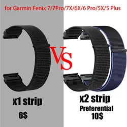 Garmin Fenix7 için 22 26mm naylon QuickFit kayış/7X/6/5/5 artı/öncüsü için 6X Pro Watchband 935/945/955/Instinct bilezik Band