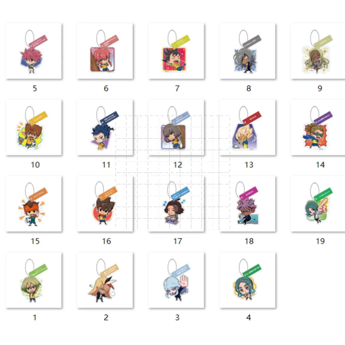 Juego INAZUMA ELEVEN 11 llavero muñeca acrílico Anime Shiro Fubuki Atsuya Shuya Goenji Mamoru Endo llavero colgante para regalo
