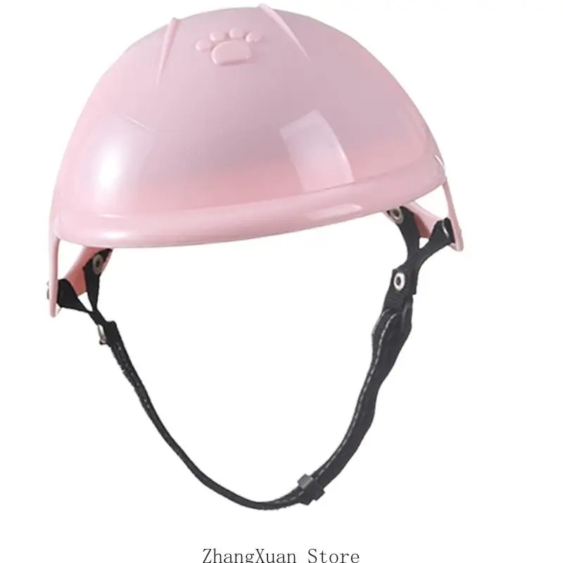 Leichter ABS-Haustierhelm, Hundehelm mit Ohrlöchern und verstellbarem Kinnriemen für Motorradfahren, Radfahren oder – Detail 8