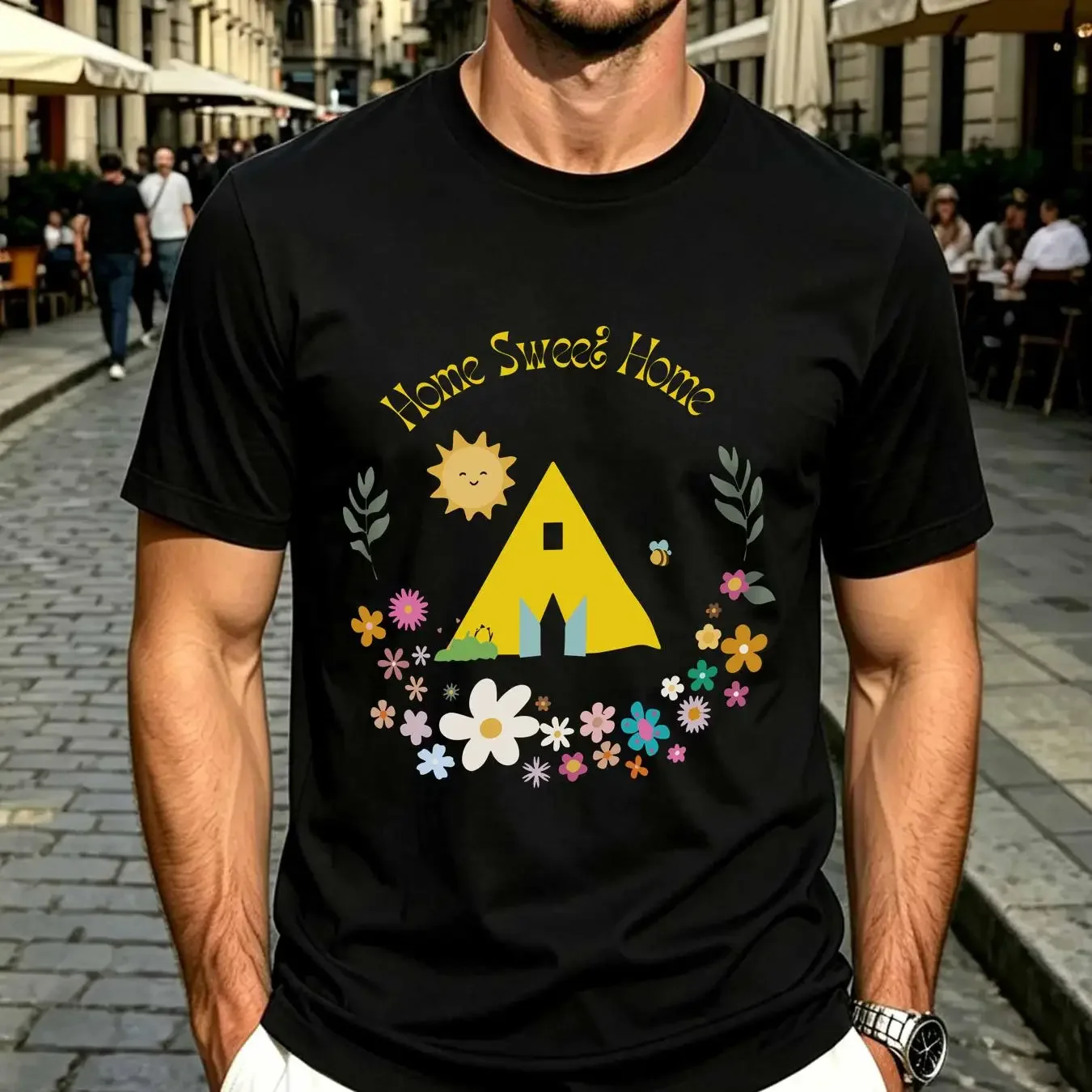 washed T Shirt Home Sweet A24 Midsommar Ari Aster Cute Horror Movie  vintage Washed Breathable Soft graphic Casual