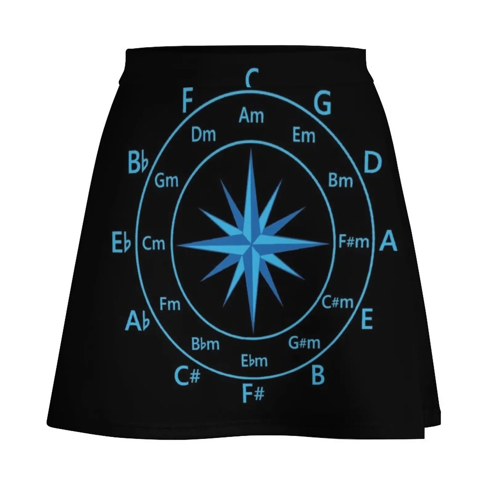 Circle of Fifths Compass Style Cool Blue Mini Skirt short skirts for women womans clothing Mini Skirt