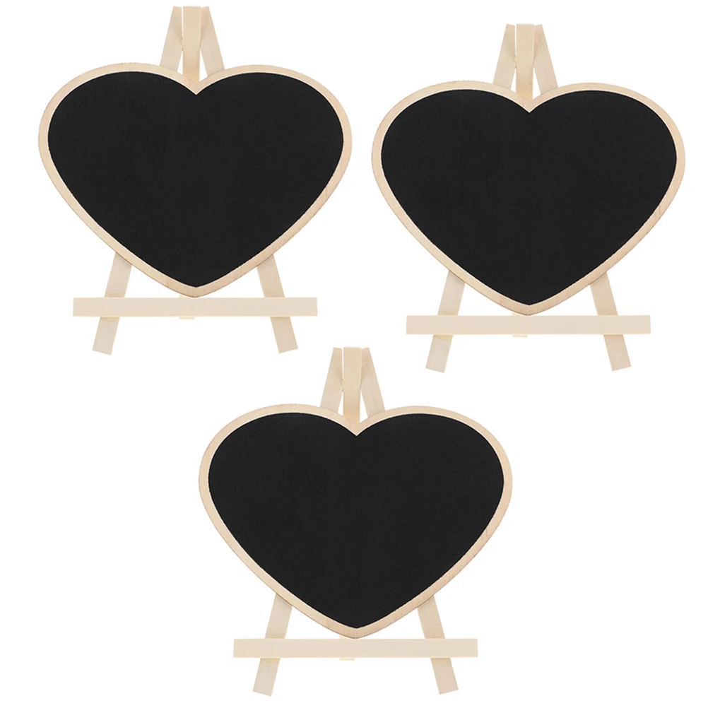 

3Pcs Small Wooden Chalkboard Desktop Writing Board for Kids Reusable Erasable Vertical Blackboard Message Sign