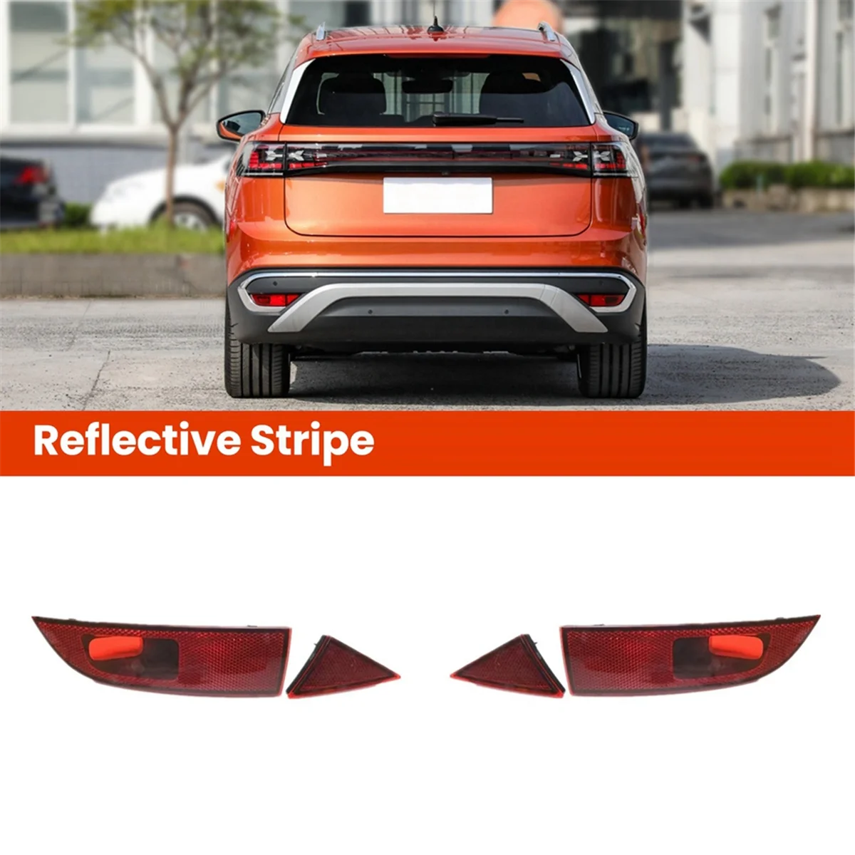 Car Rear Bumper Fog Lamp Lights Reflector Reflective Stripe for ID6 ID6. Crozz Rear Left