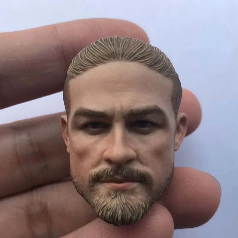 

1/6 Scale Charlie Hunnam Head Carving Male Soldier Sons of Anarchy Head Sculpt for 12in Phicen JIAOUL Action Figure Toy