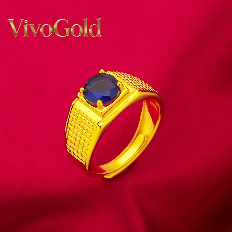 

VivoGold24K gold men opening ring AU999 full gold, Chinese style outfits to show oriental charm