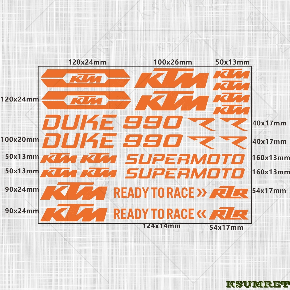 ل KTM Duke 990 ملصقات دراجة نارية شعار مائي مقاوم للماء