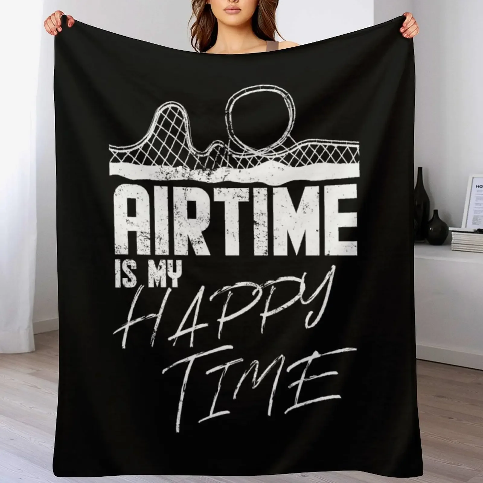 Airtime is my happy time I funny rollercoaster enthusiast design Throw Blanket Luxury Designer Flannels Blankets