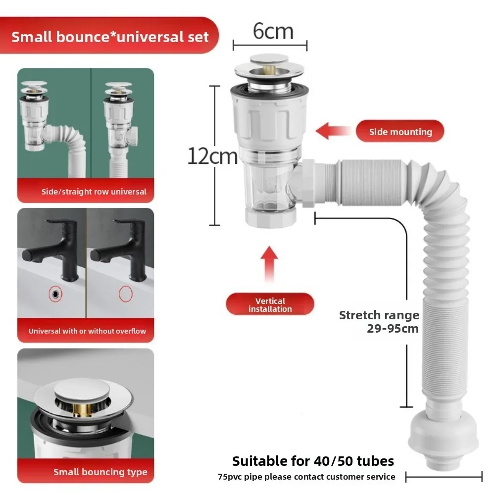 

Retractable Flip Top Drain Pipe​​ ​​Stainless Steel Mesh​​ Adjustable Length​​ ​​Kitchen Water Hose Strainer Flexible