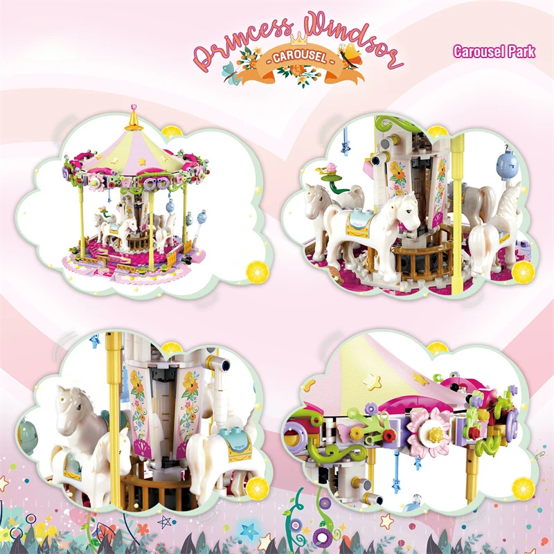 Modello principessa Giocattolo Building Blocks Bambini Assemblaggio fai da te Mattoni di plastica Set di blocchi Castello Casa Giocattoli da costruzione per regali per bambini