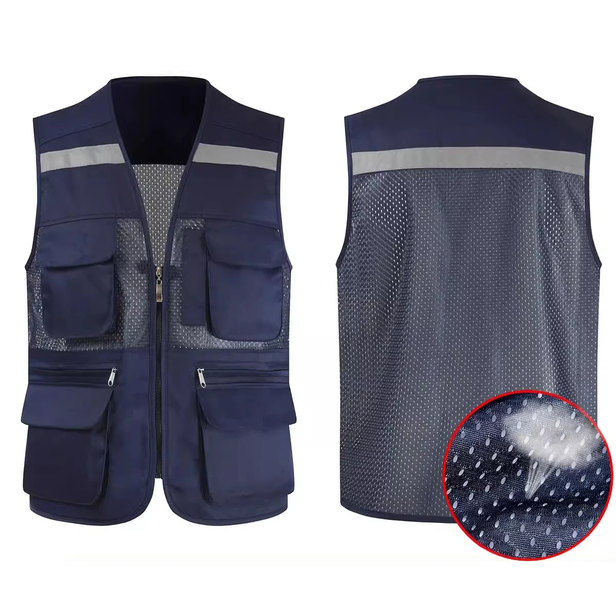 Men's Summer Outdoor Work Safari Fishing Travel Photo Vest with Pockets Work Vest Custom Logo