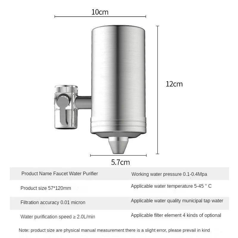 Система фильтрации воды с креплением на кран, 7-ступенчатый фильтр, Водоочиститель из нержавеющей стали 304 для раковины, снижает нагрузку на 99% свинца