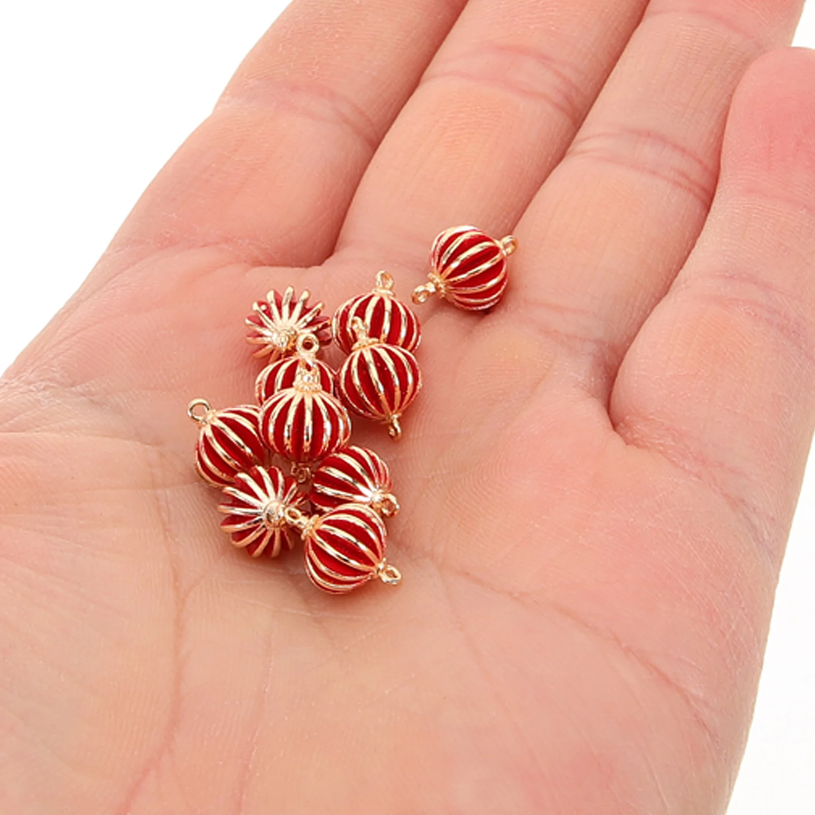 

1Set Red Lantern Pendant Chinese Style 8mm DIY Jewelry Making Supplies Necklace Bracelet Earring Charms Jewelry Pendant Gift