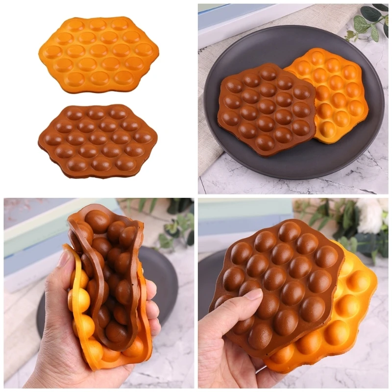 R2LD Realistic Simulation Eggs Waffles Atificial Dessert Models for Display Kitchen Decoration Artificial Eggs Waffles Models