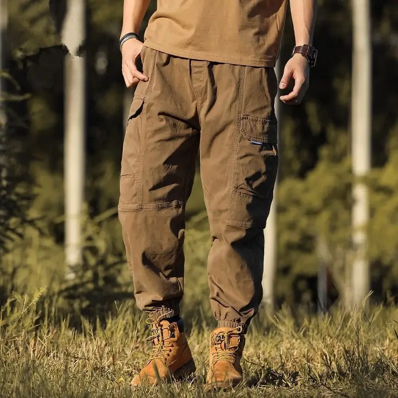 

Новые мужские брюки в стиле кэжуал: прямые, свободные, для весны и осени, в китайском стиле, от люксового бренда спортивной одежды, тренд сезона.