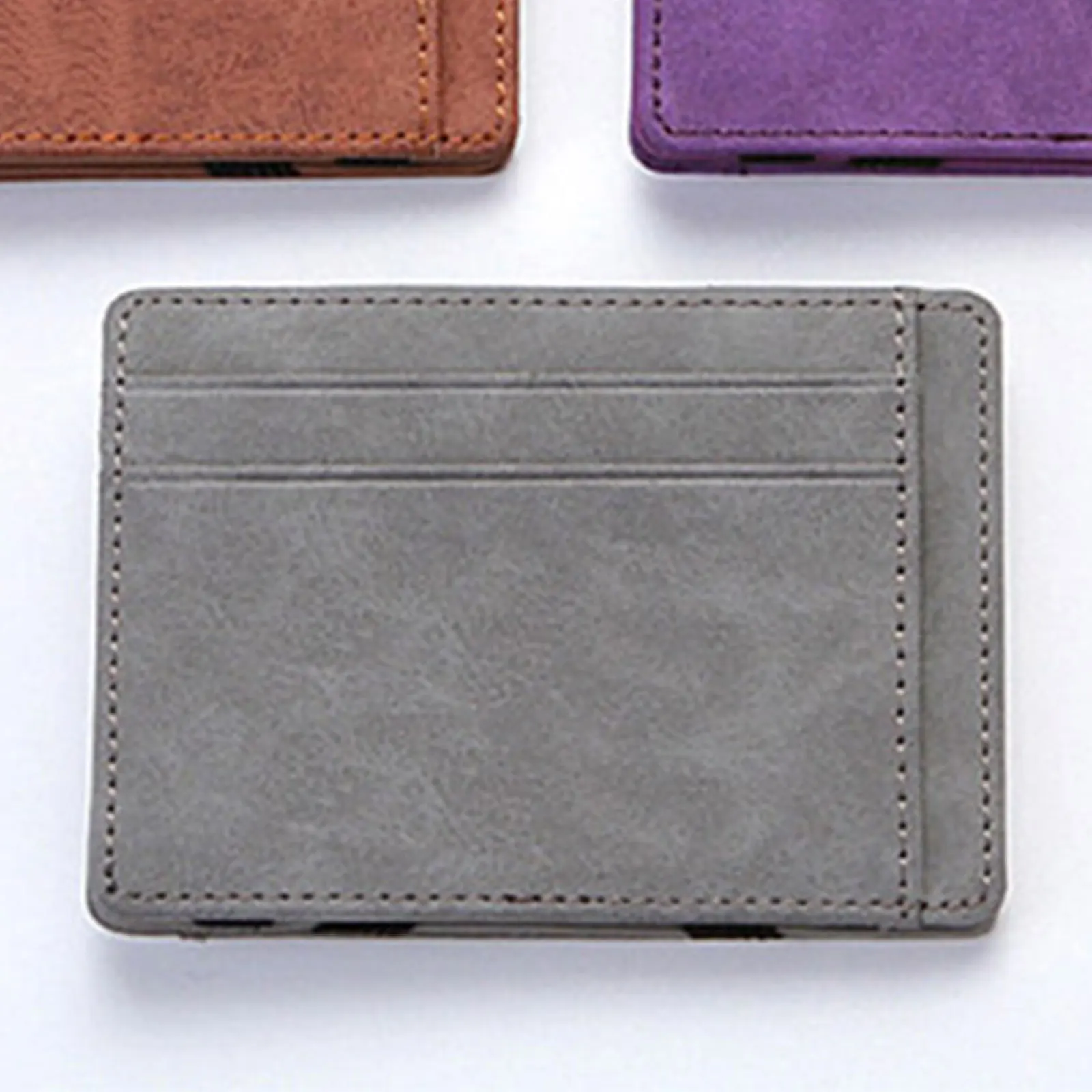 

Creative PU Coin Purse Grey Large Capacity Wallet for Women Men Lightweight Storage Holder Fashion Small Accessories