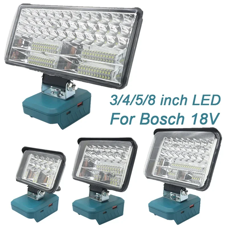 Lanterna Led Work Light para Bosch Bateria Li-ion 18v Luz sem Fio Jobsite Spotlight com Saída Usb tipo c 8