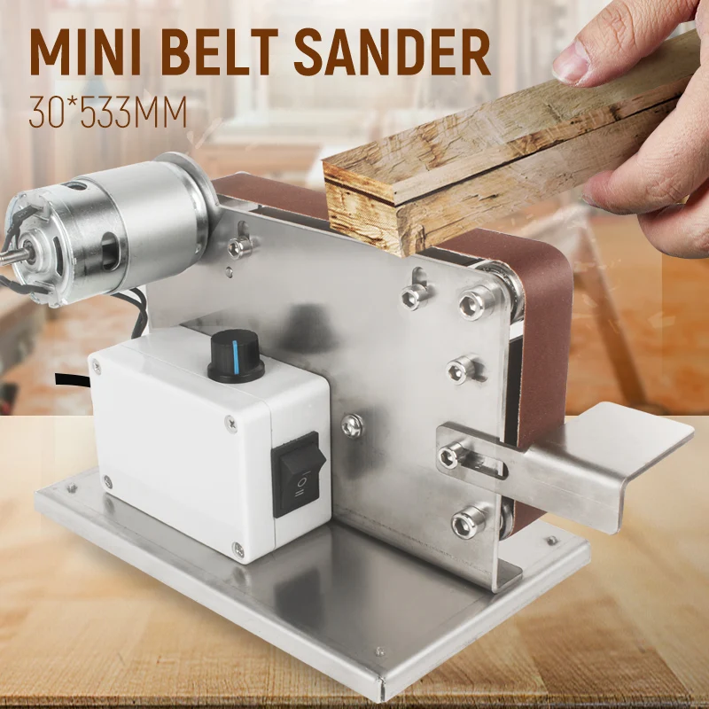 

Electric Belt Sander Grinder 220V/110V 400W Bench Belt Grinder Woodworking Grinding Machine Sander Electrical Polishing Machine