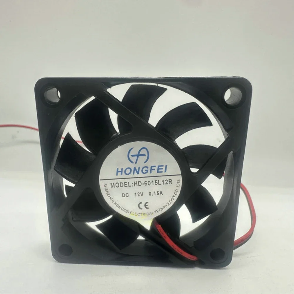 

HD-6015L12R Cooling Fan for HONGFEI High Air Server Fan Silent Power Supply Inverter DC12V 0.15A 6CM 6015 60x60x15mm 2-Wire