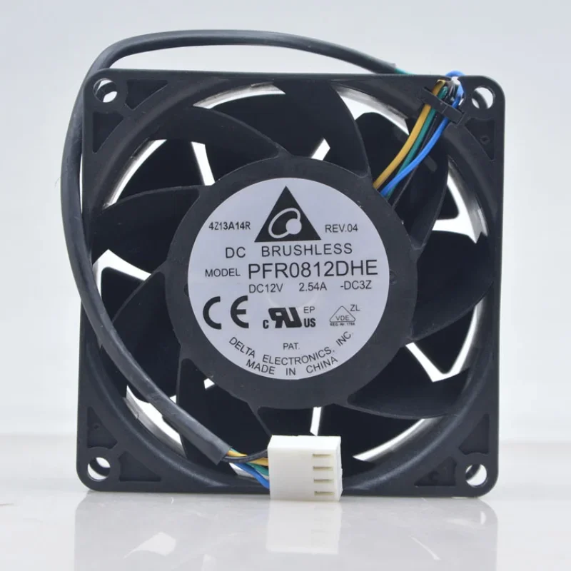 New CPU Fan For Delta PFR0812DHE 12V 2.54A 8038 8cm 4-wire Electric Motorcycle Power Booster Violent Fan