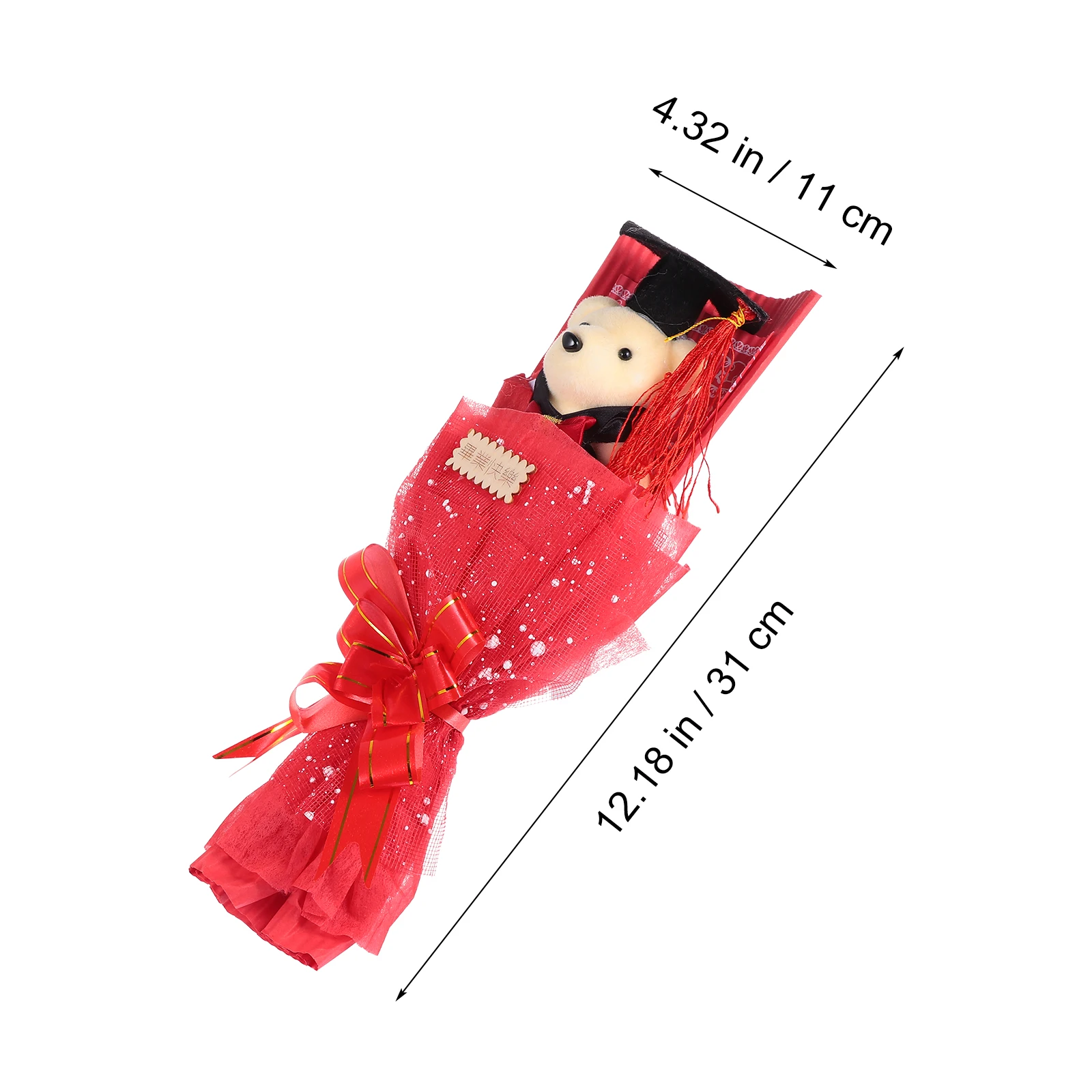 1pc クマ卒業装飾おもちゃギフト学生子供卒業プレゼントルームオフィスホームぬいぐるみ