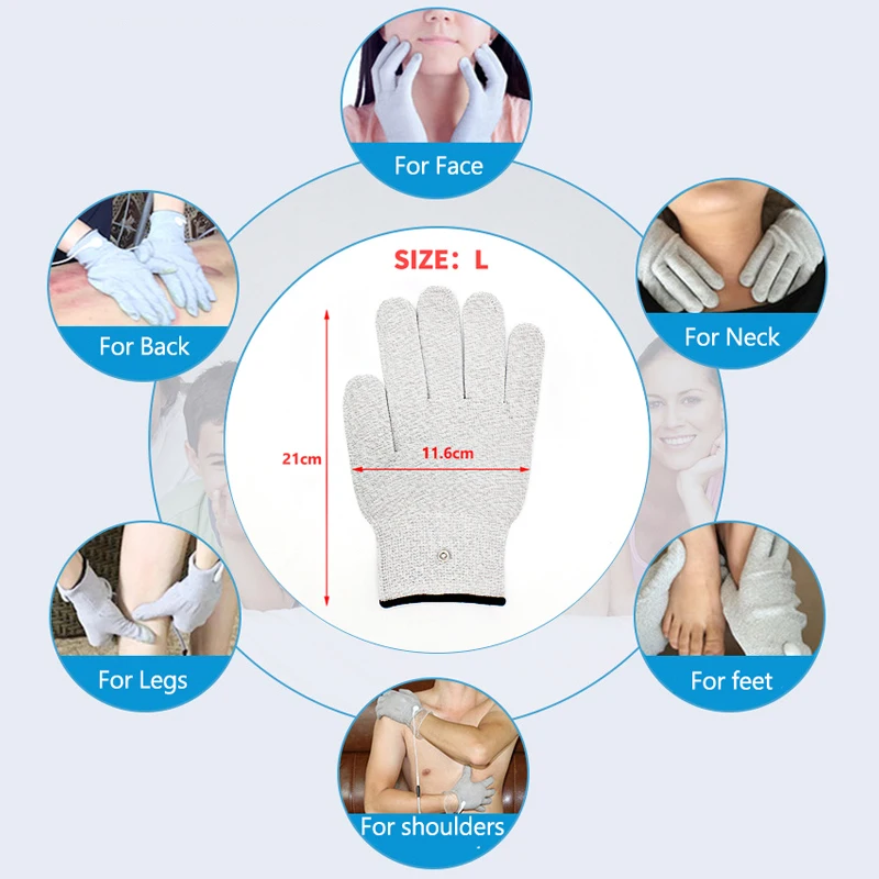 EMS Muscle Electrostimulator Gloves Breathable Fiber Gloves Socks Bracer Body Massage Device Accessories Silver Fiber Conductive