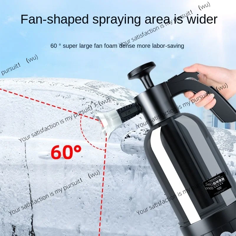2L Hand Pump Foam Sprayer with 3 Types of Nozzle Hand Pneumatic Foam Cannon Snow Foam Car Wash Spray Bottle Car Window Cleaning
