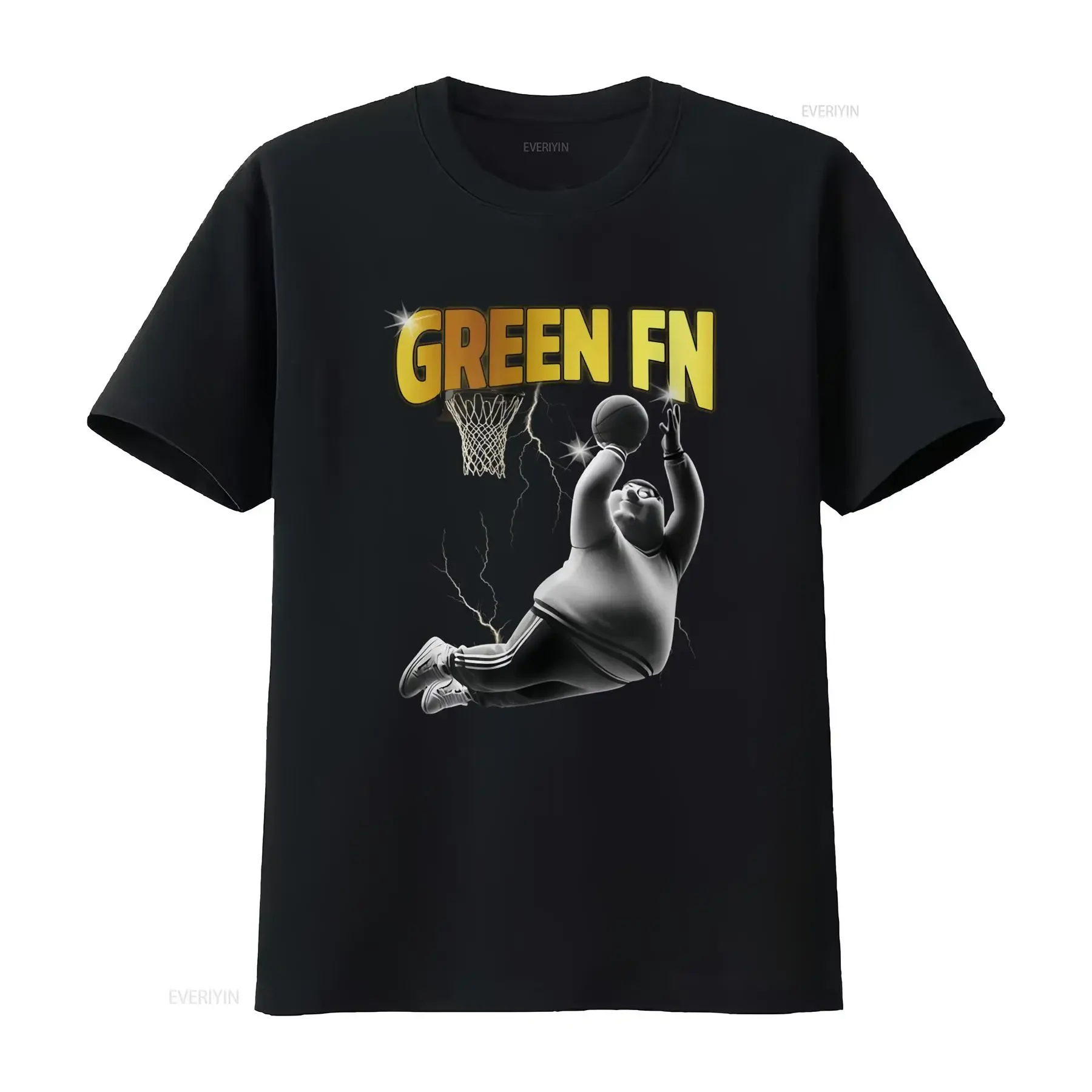 تي شيرت أخضر fn بيتر غريفين ميمي هدية له كلاسيكي لكرة السلة عتيق مغسول للارتداء اليومي ناعم متعدد الاستخدامات أنيق #1