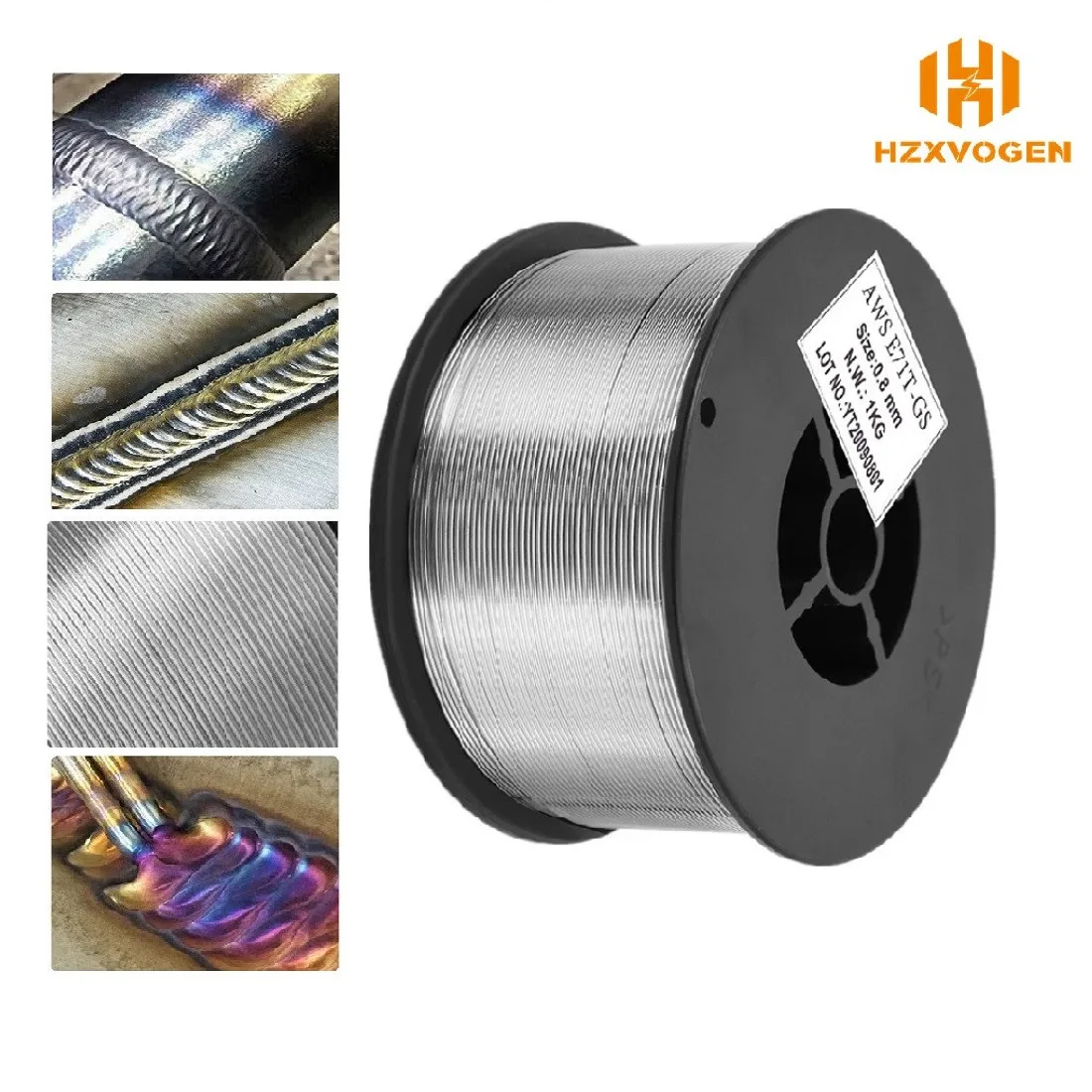 

HZXVOGEN 0.8mm 1KG 1-2rolls Mig Wire Gasless Flux Core Wire AWS E71T-GS Mig Welding Accessories For Soldering