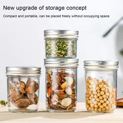 200/250/300/400/500/650ML Glass Sealed Jar Large Capacity Clear Fruit Jam Nuts Grain Cereal Seasoning Tea Leaf Container Box