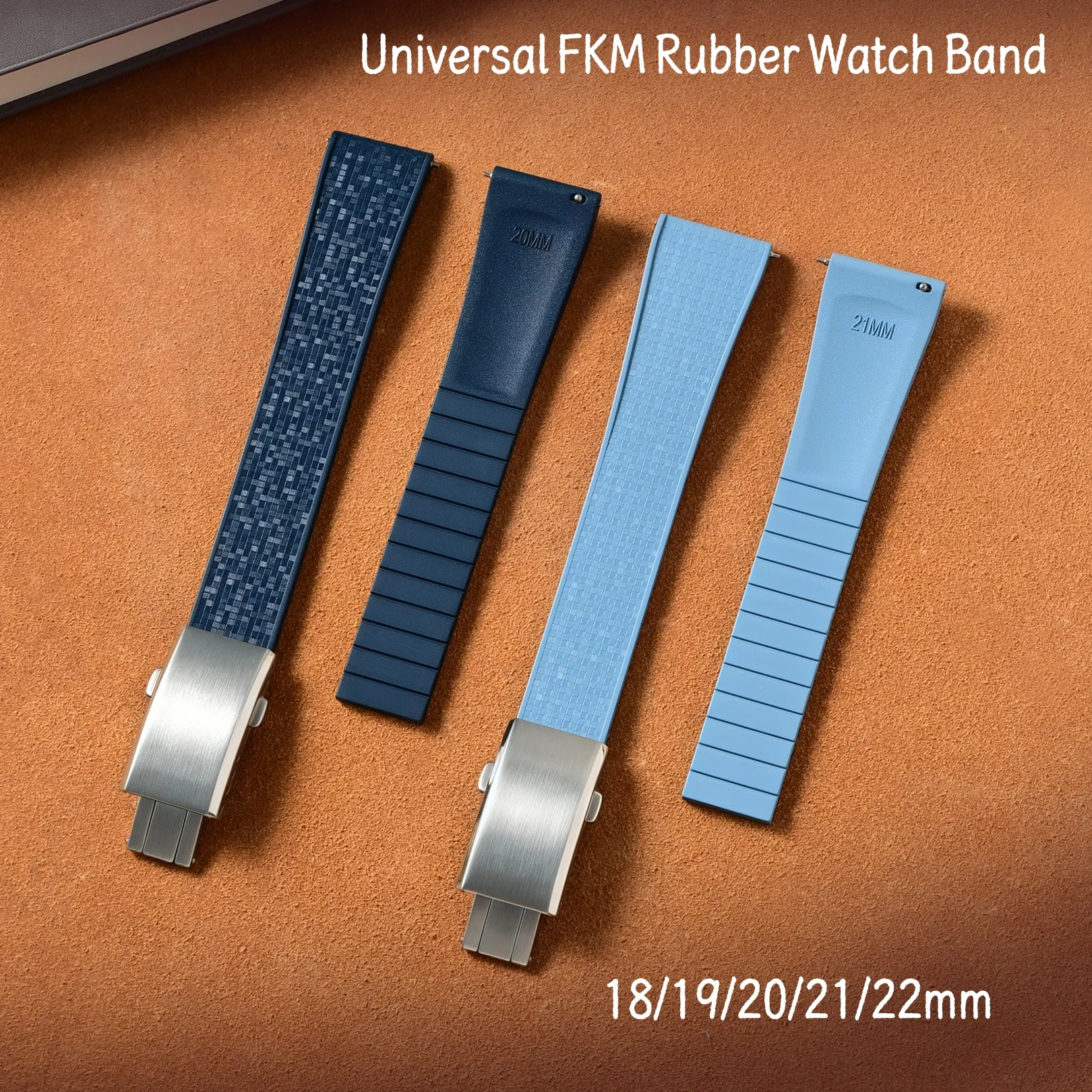 Universal Quick release 18mm 19mm 20mm 21mm 22mm FKM Fluororubber Watch Strap For Cartier IWC Mido Longines Watch band Strap