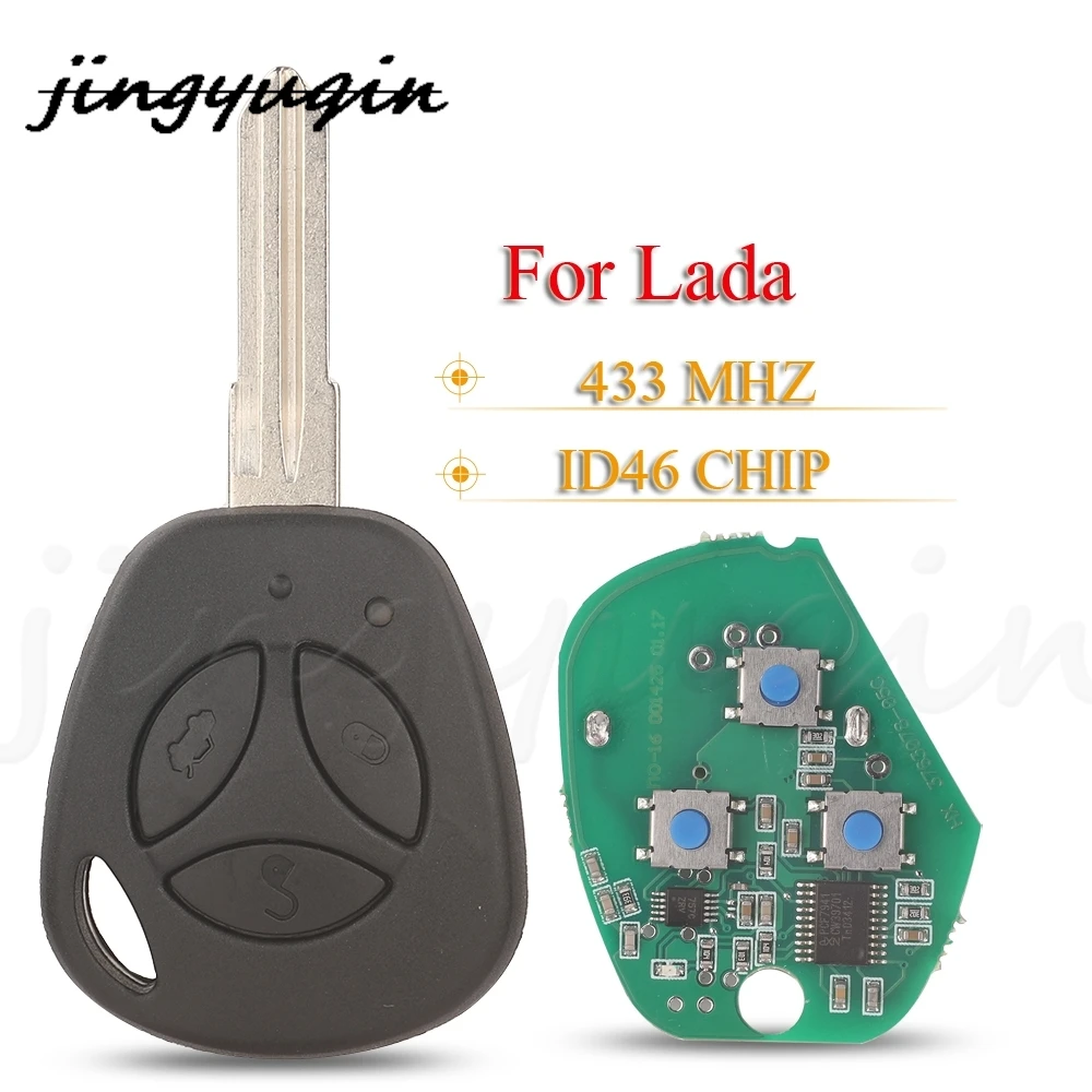 

Jingyuqin 3Buttons Control 433Mhz ID46 Chip PCF7941 Remote Car Key For Lada Granta Priora Vesta X-Ray XRay Sedan Sport Kalina