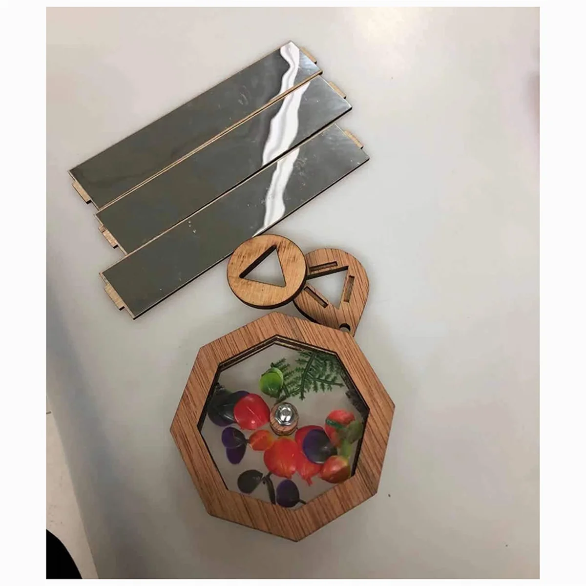 ABEZZ Wooden Handmade Kaleidoscope Kit Interactive Logic DIY Kaleidoscope Kit Children'S Classic Toy
