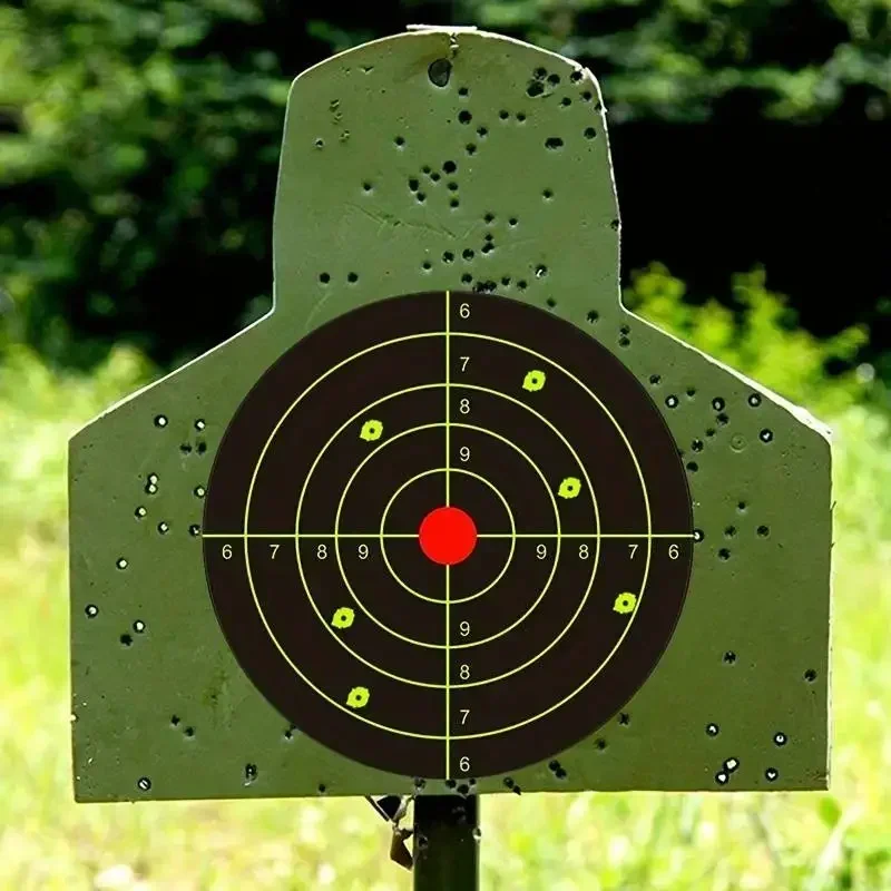 L10 Arkuszy/opakowanie 30 cm Jasnożółte Naklejki Celownicze z Efektem Rozprysku - Samoprzylepne Reaktywne Tarcze Strzeleckie