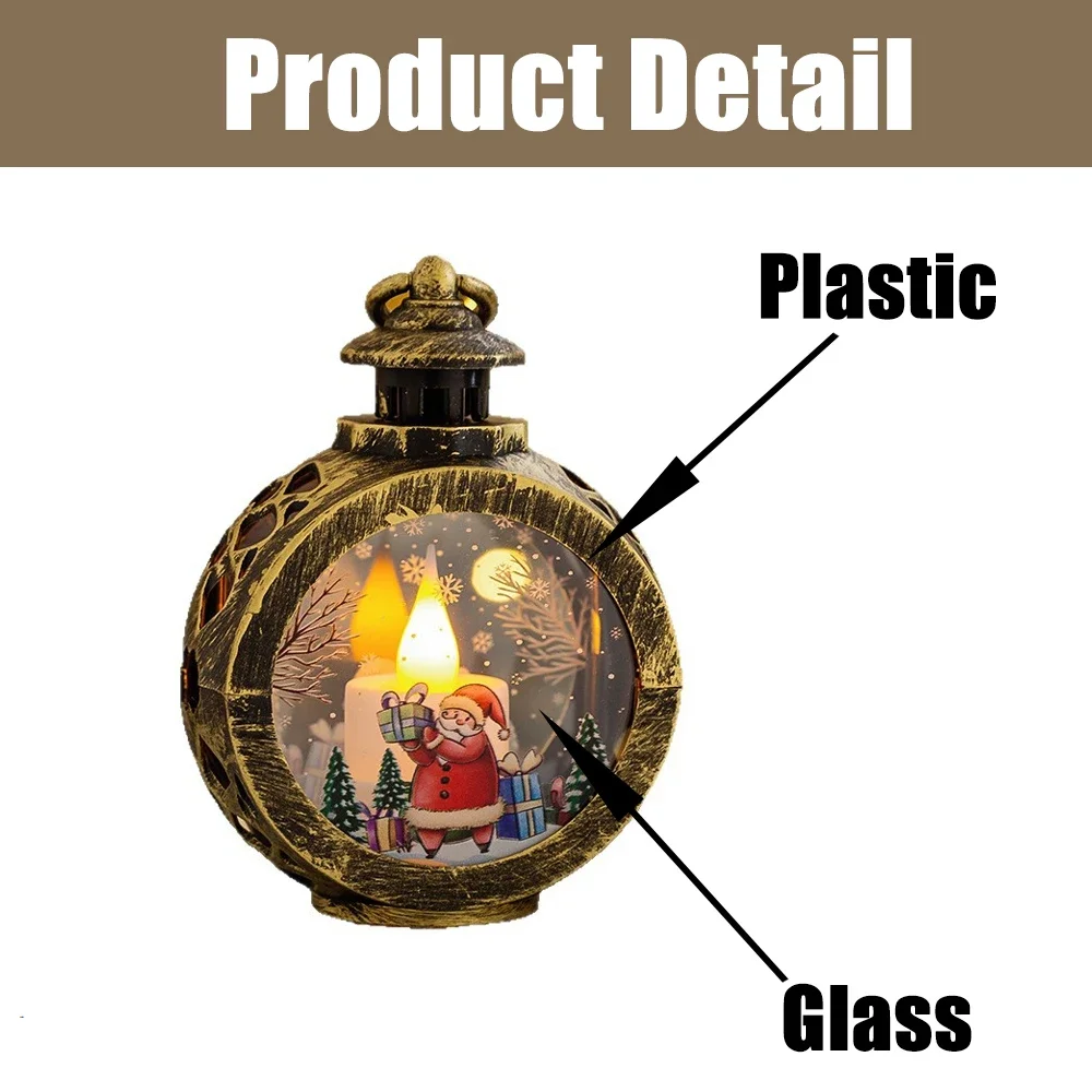 레트로 핸드 헬드 랜턴 할로윈 크리스마스 빛나는 장식 파티 장식 축제 선물 가족 친구 Weihnachten 크리스마스