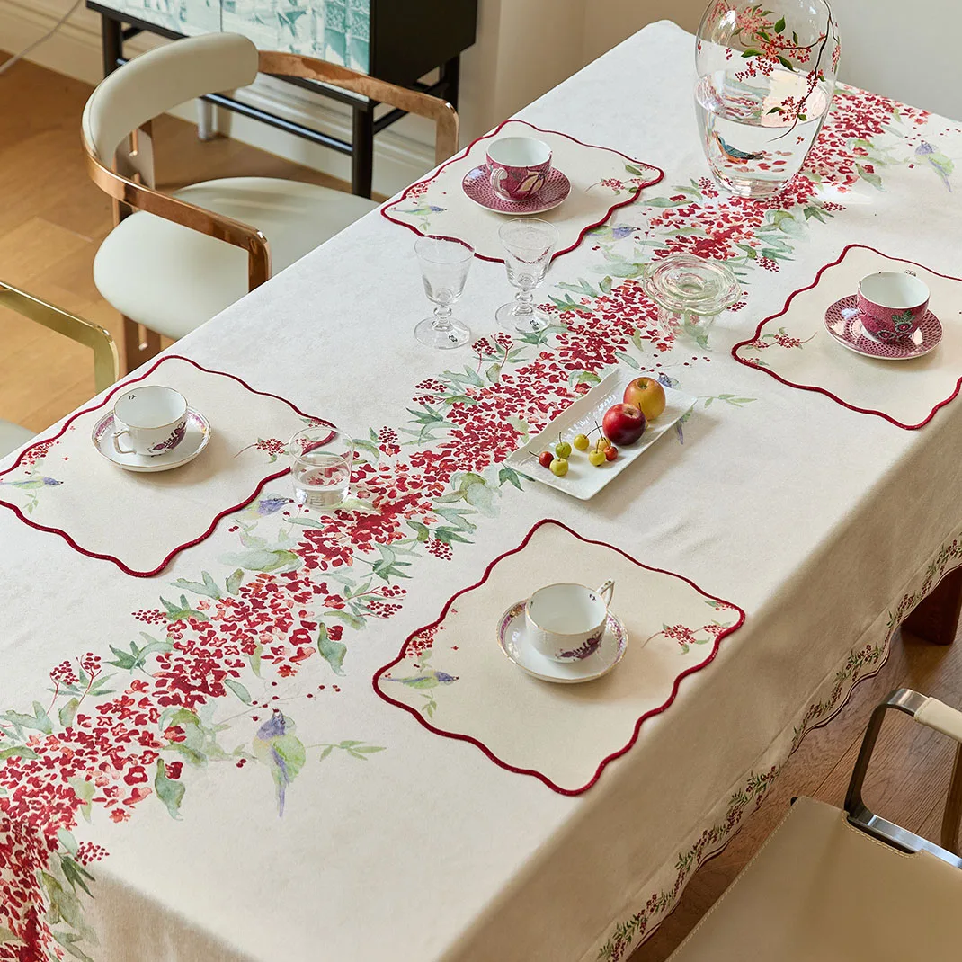 جديد النمط الصيني المنسوجة النسيج تحديد الموقع الرجعية الجدول الديكور والاكسسوارات عملية الطباعة مطعم طاولة شاي حصيرة المنزل