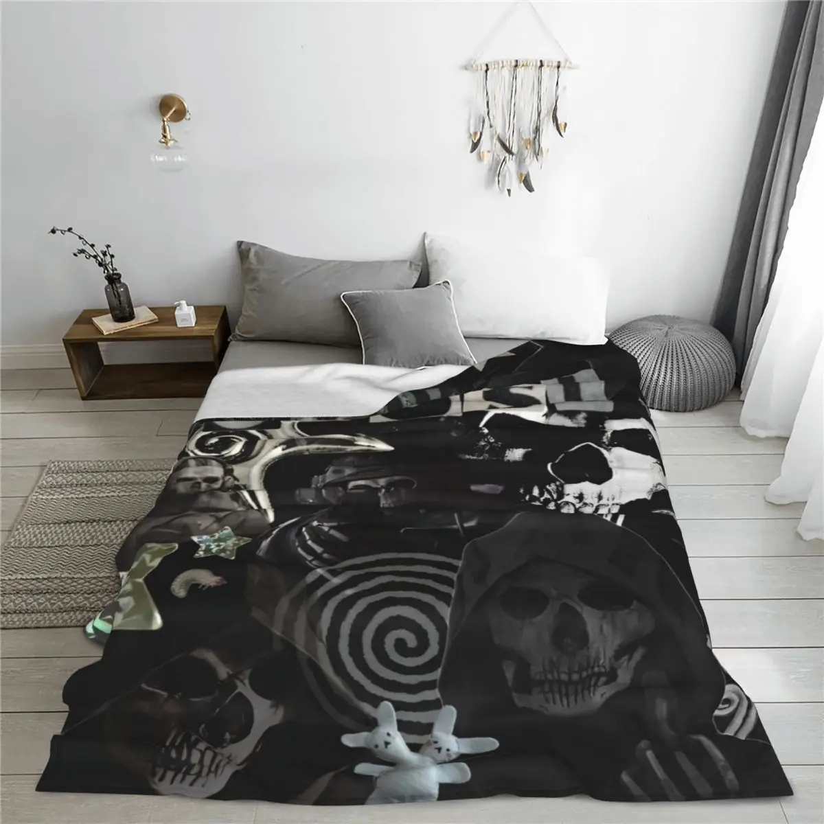 Ghost Call Of Dutys Knitted Blankets Fleece Game Lightweight Throw Blankets for Car Sofa Couch Bedroom Quilt