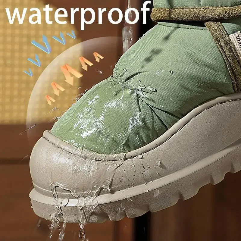 Rutschfeste, dicke Winterstiefel für Damen 2026, Übergrößen, warme Plüsch-Knöchelstiefel, wasserdichte Baumwollschuhe für Paare – Detail 10