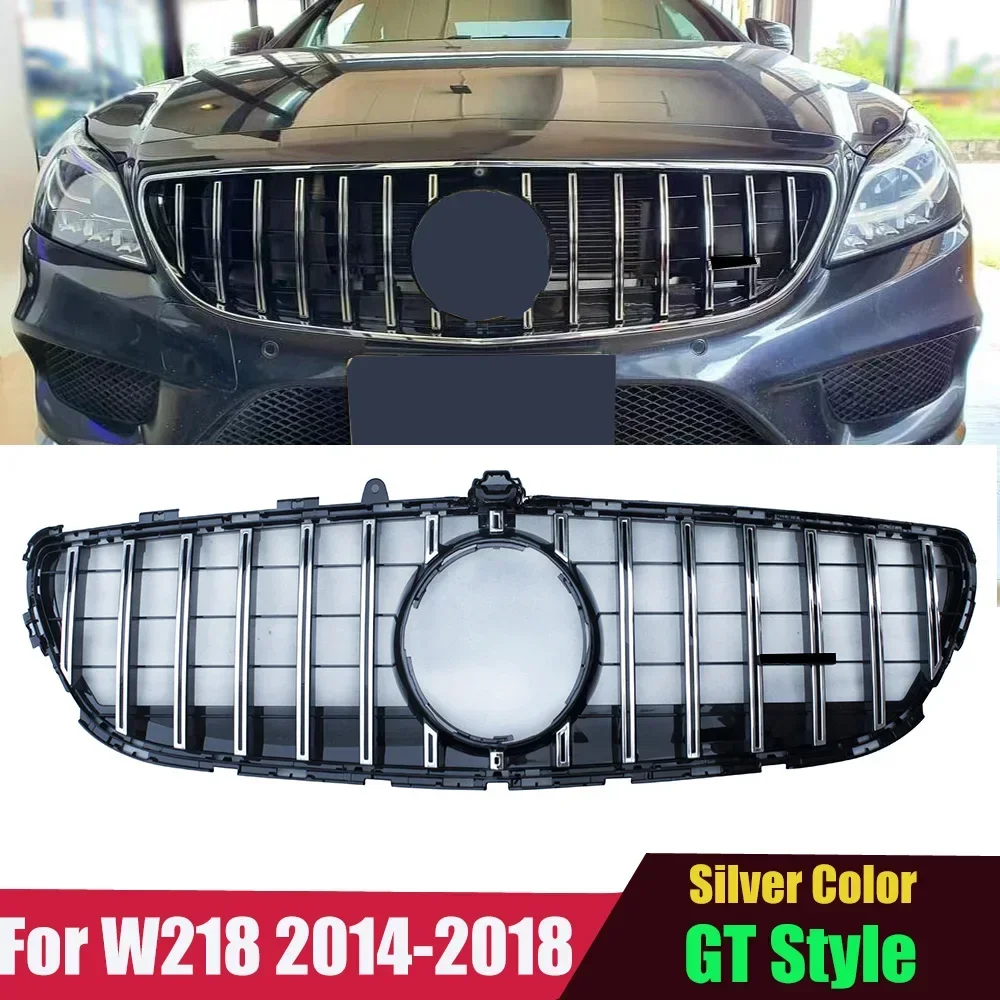 

C218 Grille GTR Style Front Mesh Hood Grill for Mercedes CLS CLASS W218 Facelift 2014-2018 Silver