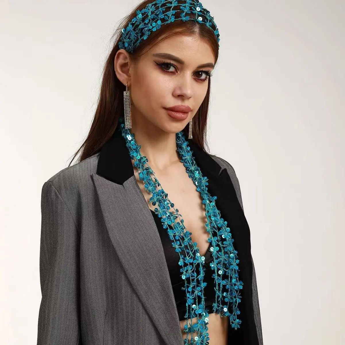 

Fashionable women's accessories sequin scarf personalized trendy sequin scarf