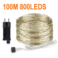 EU US Plug 220V 110V To 24V String Lights Holiday Wedding Fairy Light Garland Lights for Bedroom Copper Wire LED Christmas Decor