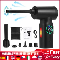 100W Cordless Air Blower Compressed Air Duster Cleaner With Emergency Light 7500mAh Electric Inflator Cleaning Tool Dust Blower